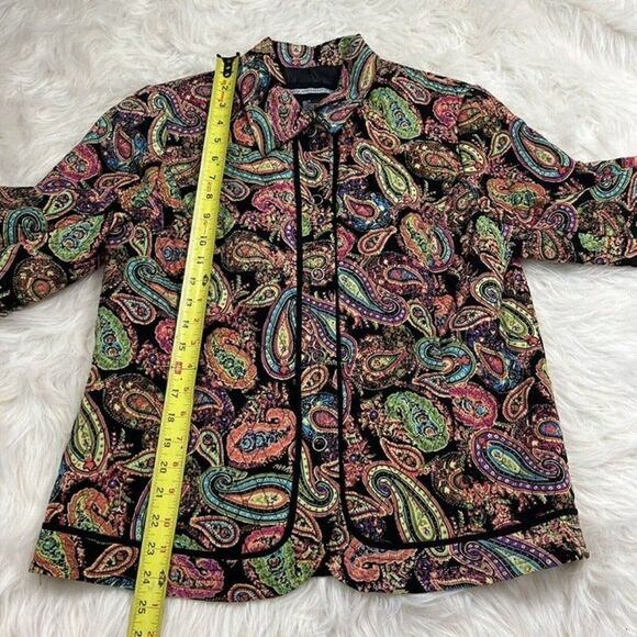 Requirements Vintage 90s Women Size M Black & Paisley Jacket Quilted Puffer NWOT - Picture 6 of 7